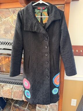 Desigual Textured Coat Size 40